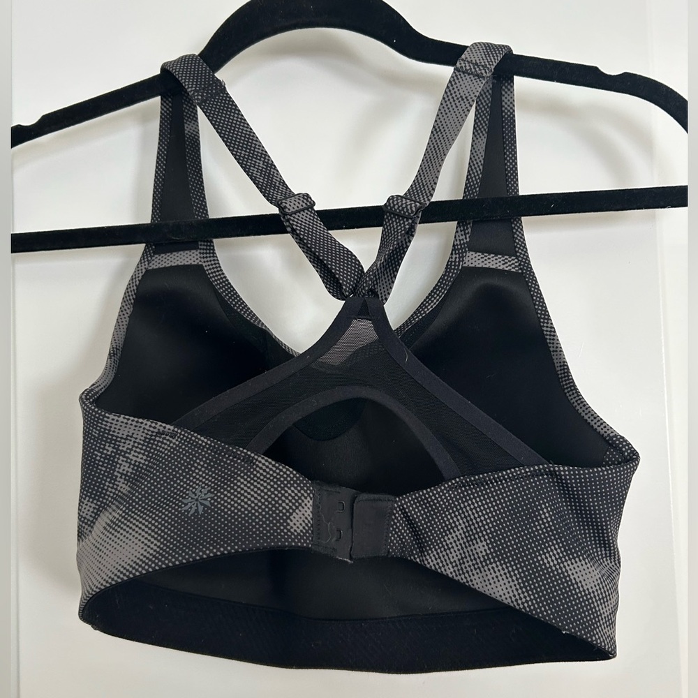 Athleta Advance Sports Bra Nebula Black Gray Dot Camo Pattern - Picture 3 of 4